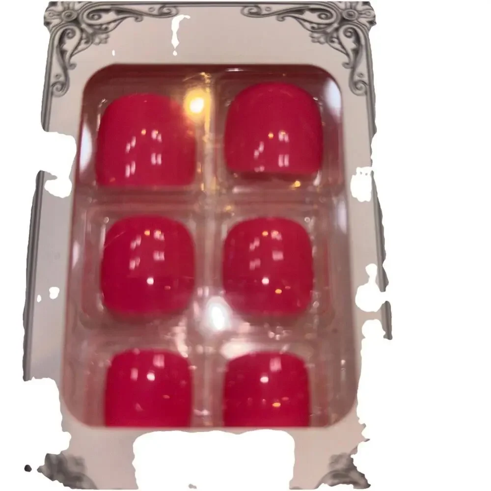 Press on Nails Short Toenail Square Pink Fake Nails